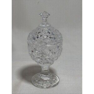 Kristal Zajecar Vintage Small 5" Crystal Egg Shaped Dish W/Lid